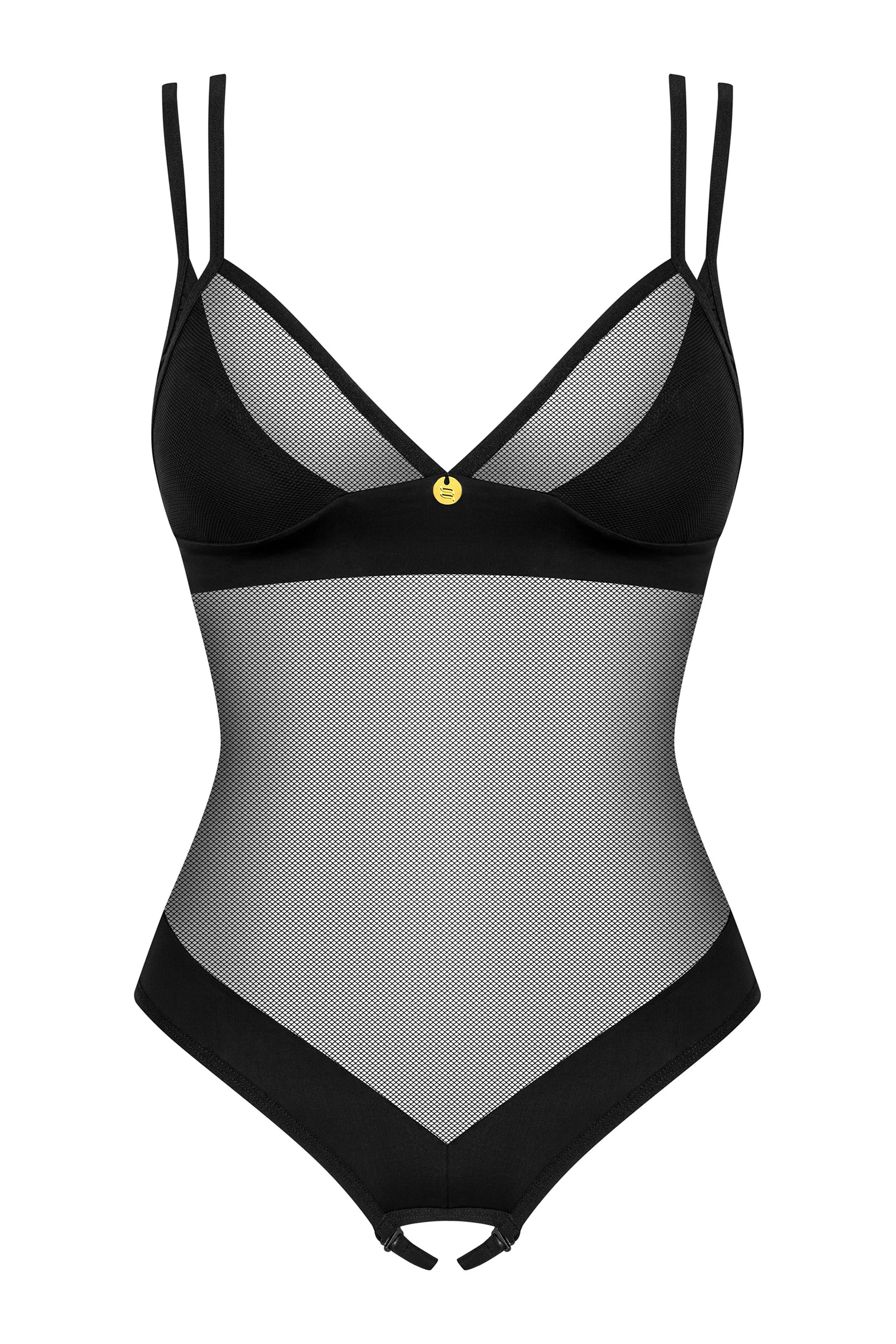 Crotchless Mesh Black Teddy: Obsessive Lingerie Ultimate Allure-2