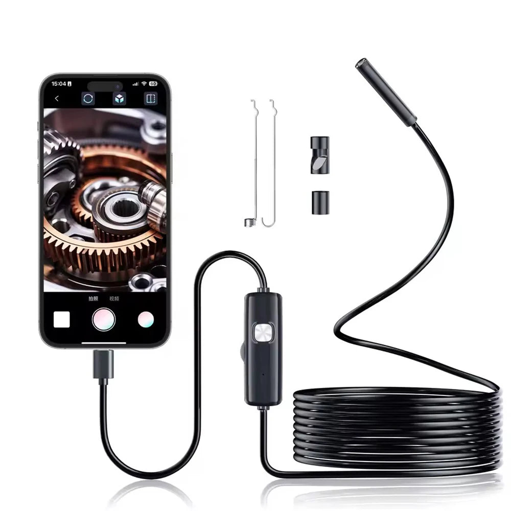 5.5/7.0MM Type-C Endoscope Camera IP67 Waterproof with 6 Adjustable LEDs USB Android Flexible Inspection Borescope for Phone PC