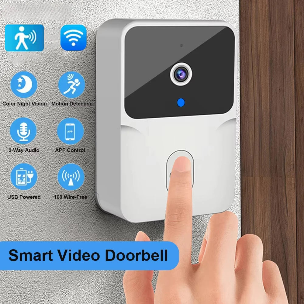 WiFi Video Doorbell Wireless Phone Two-way Intercom System IR Night Vision Doorbell Smart Home Security Door Bell Camera Monitor