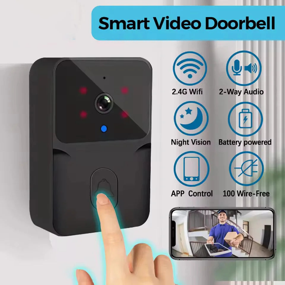 WiFi Video Doorbell Wireless Phone Two-way Intercom System IR Night Vision Doorbell Smart Home Security Door Bell Camera Monitor