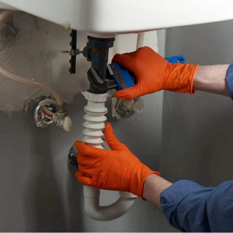 8mil Nitrile Gloves Thick 30/50PCS Industrial Disposable Gloves with Diamond Textured Latex Free Heavy Duty Mechanic Auto Gloves